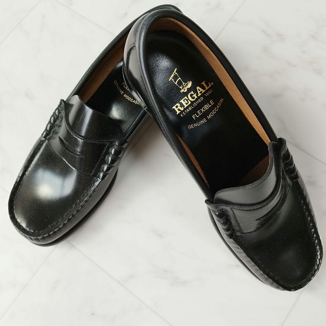 極美品　リーガル ローファー モカシン 本革 黒 24cm