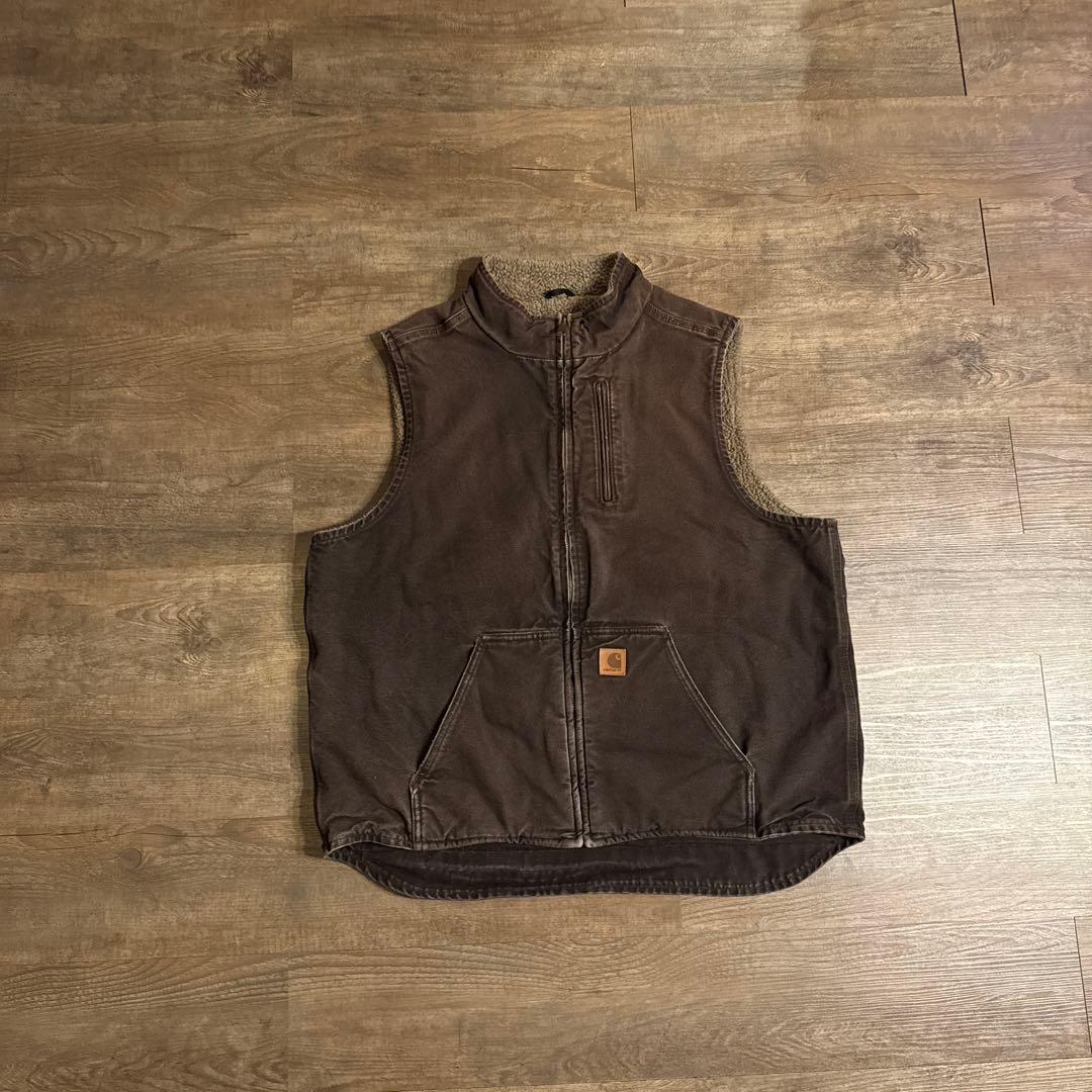 古着　フェード カーハート ダックベスト ブラック