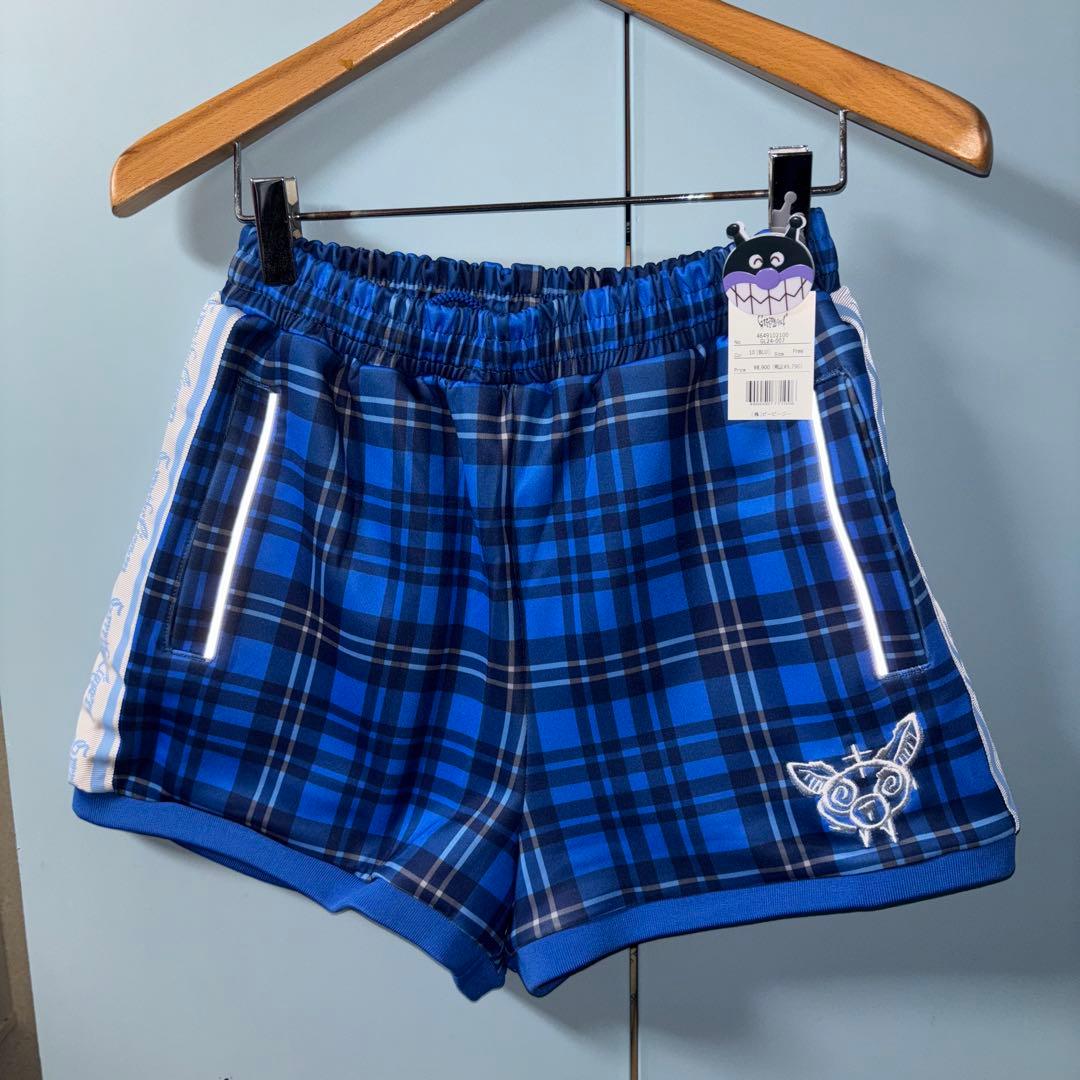 ガルルザリッパー 満身創痍ジャージ チェック ショートパンツ ブルー