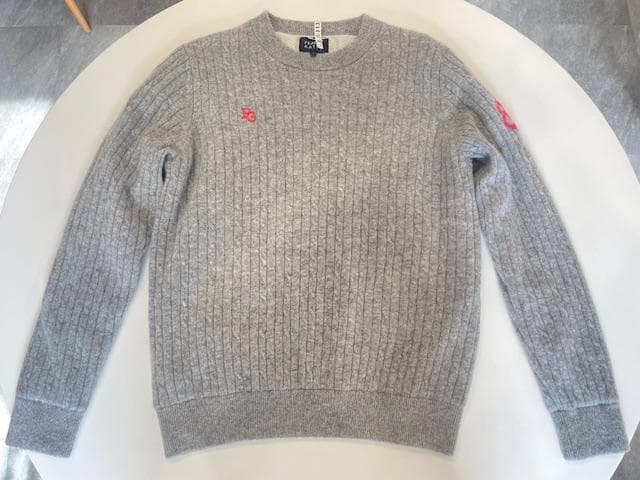 パーリーゲイツ　ケーブル編み　セーター　カシミヤ　防風裏地付　１　M