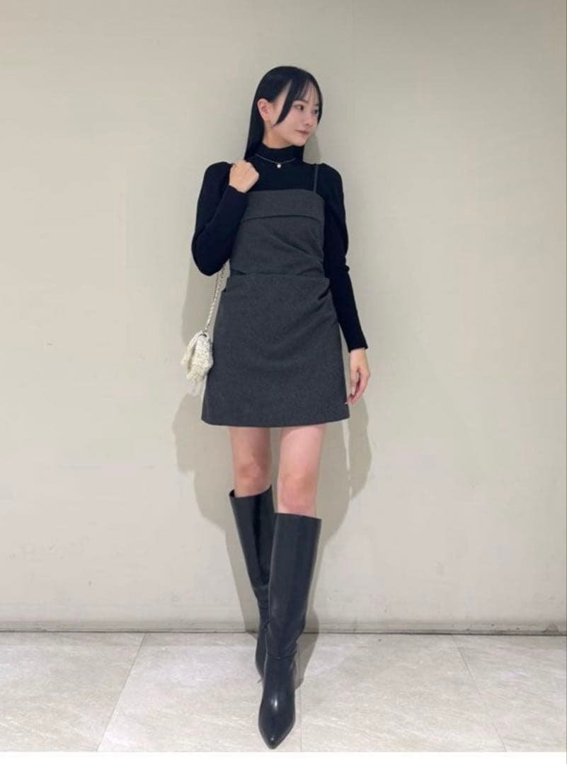 【新品】SNIDEL スナイデル　ウールベアミニワンピース　グレーワンピース