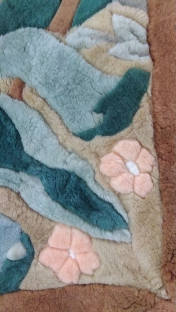 14,500⇒13,050ビンテージ 花柄 ムートン カーペット200×200