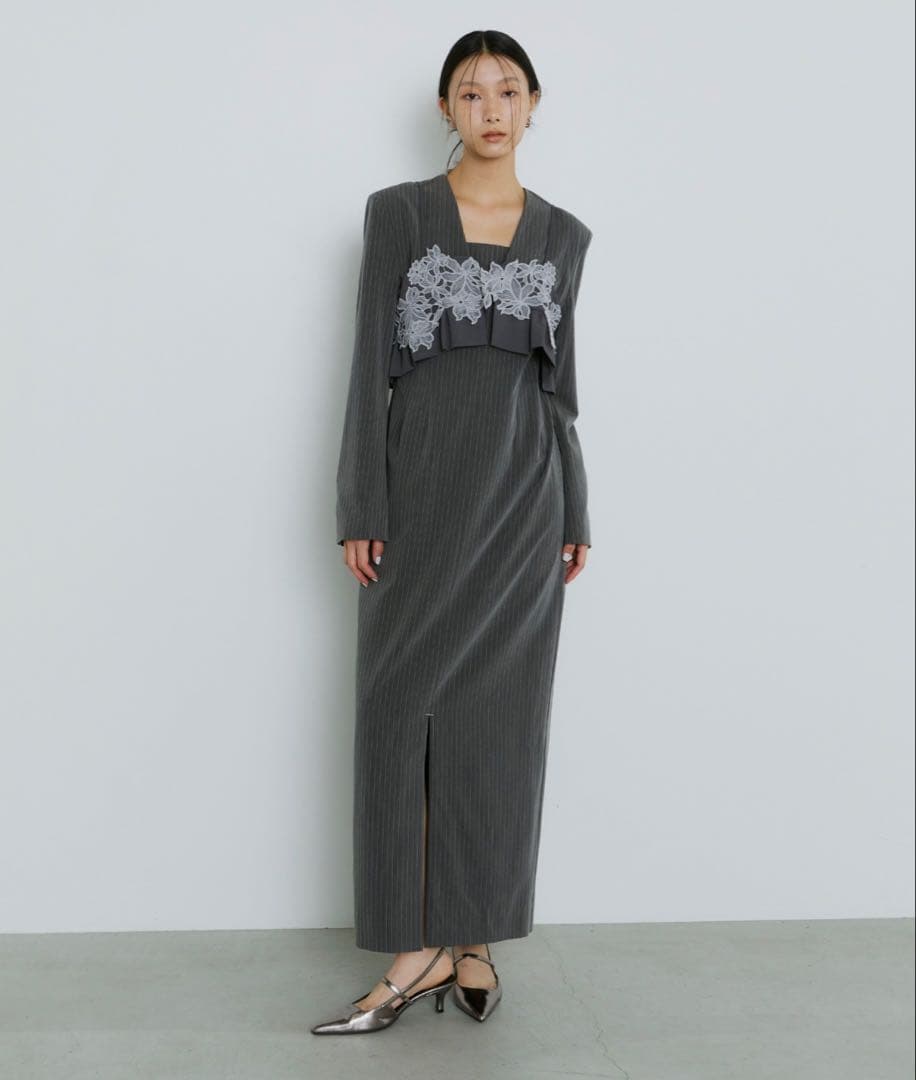 ピンストライプテーラードビスチェドレス ANDRESD