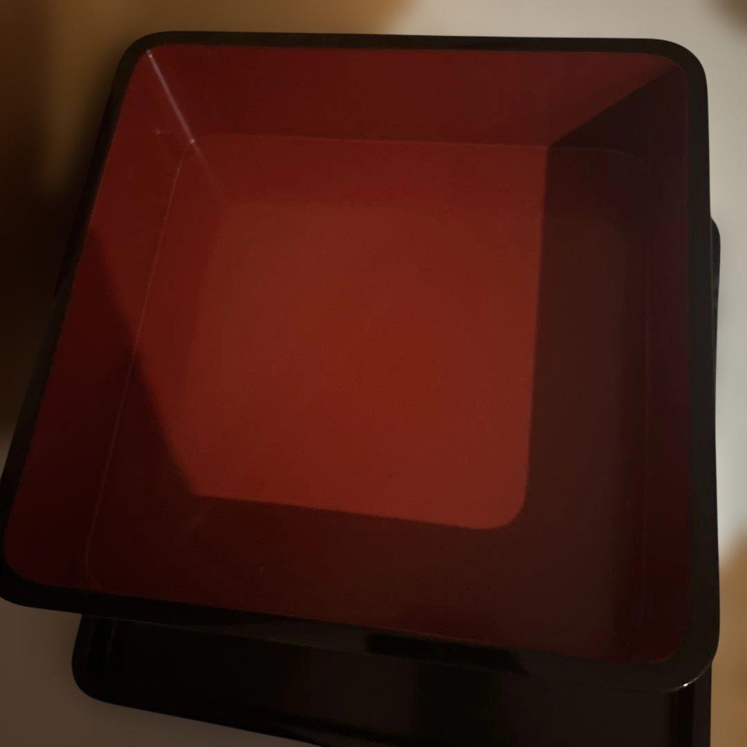 輪島塗 三段重 黒呂色 飛花沈金　小西啓介作　重箱 木箱付 お正月/祝膳