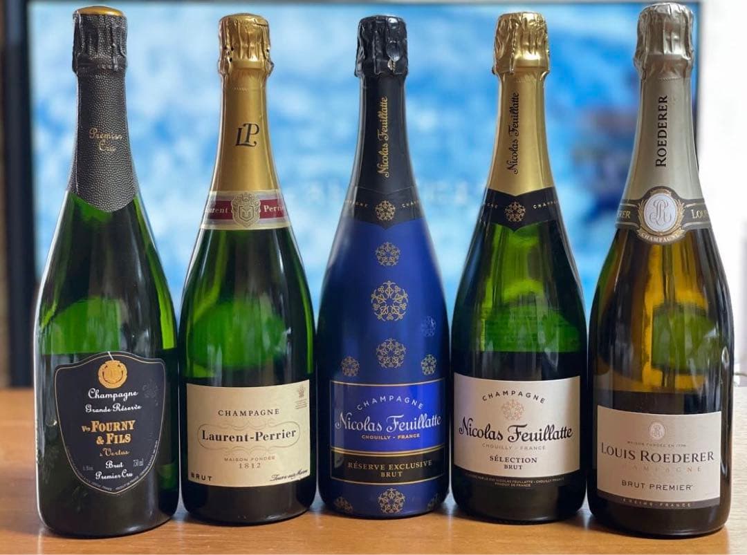 シャンパーニュ　シャンパン　人気定番Champagneまとめ売り5本セット新品未