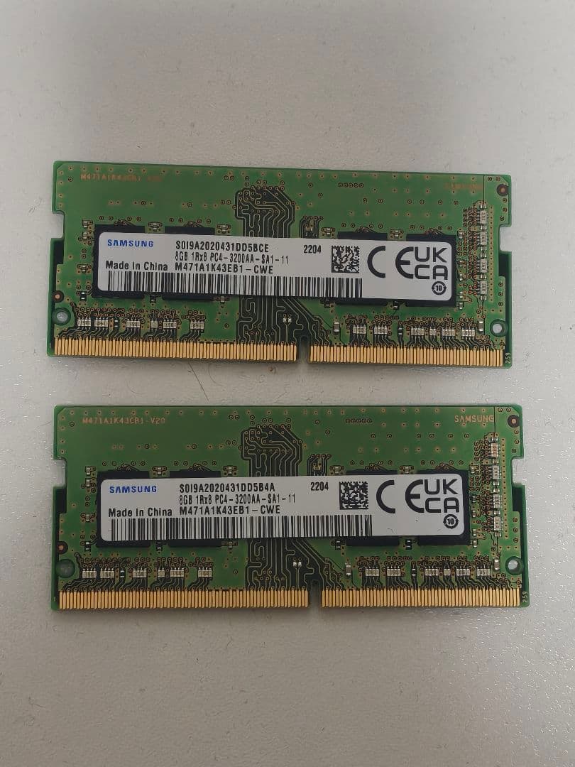 Samsung DDR4 8GB メモリ × 2 合計16GB PC4-3200