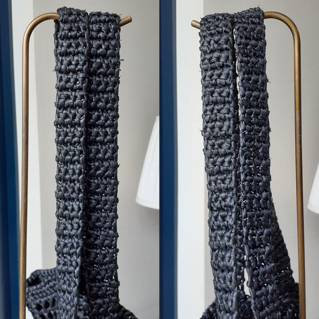 ⭐PRADA⭐　希少　美品　プラダ　ラフィア　トートバッグ　ブラック　かごバッグ