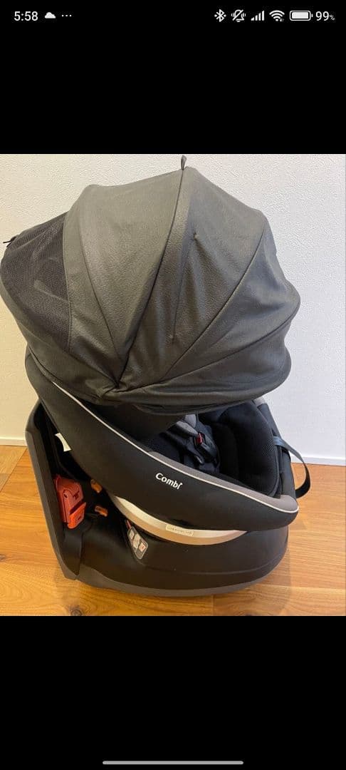 新生児対応　コンビ　クルムーヴ スマートエッグショック 回転式　チャイルドシート