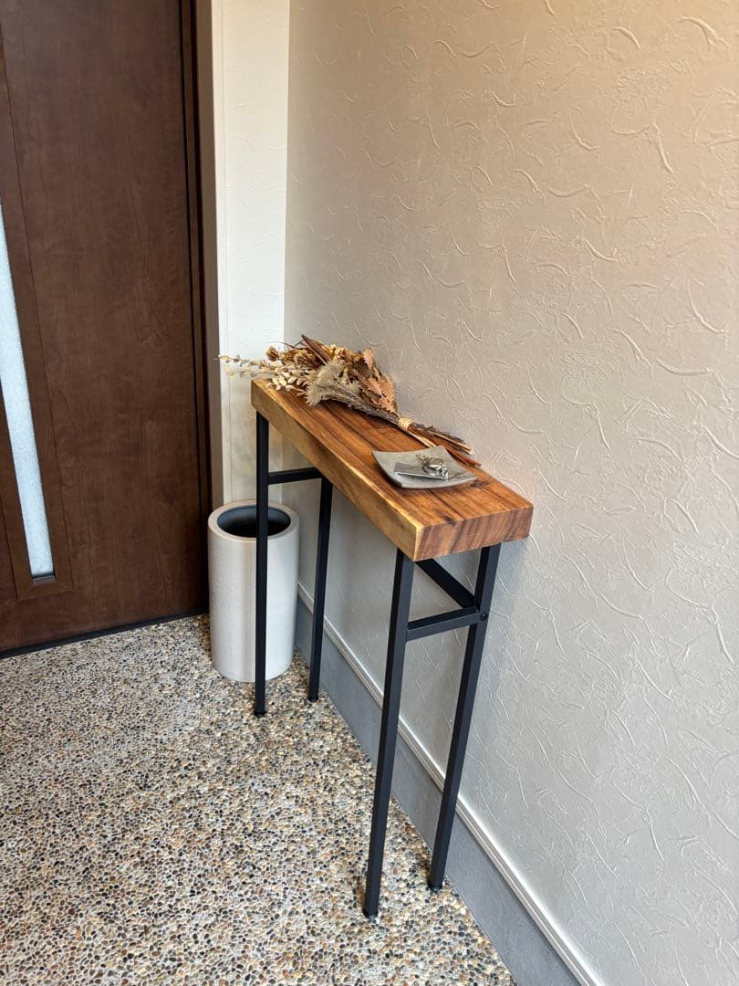 コンソールテーブル　一枚板　モンキーポッド