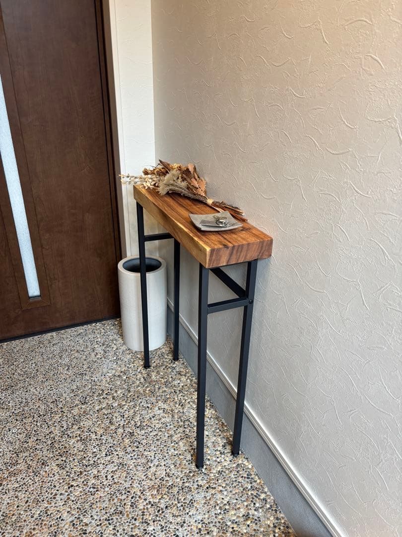 コンソールテーブル　一枚板　モンキーポッド