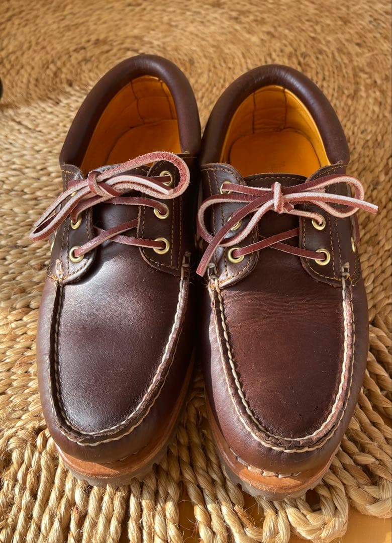 【美品】Timberland ブラウン レザーデッキシューズ