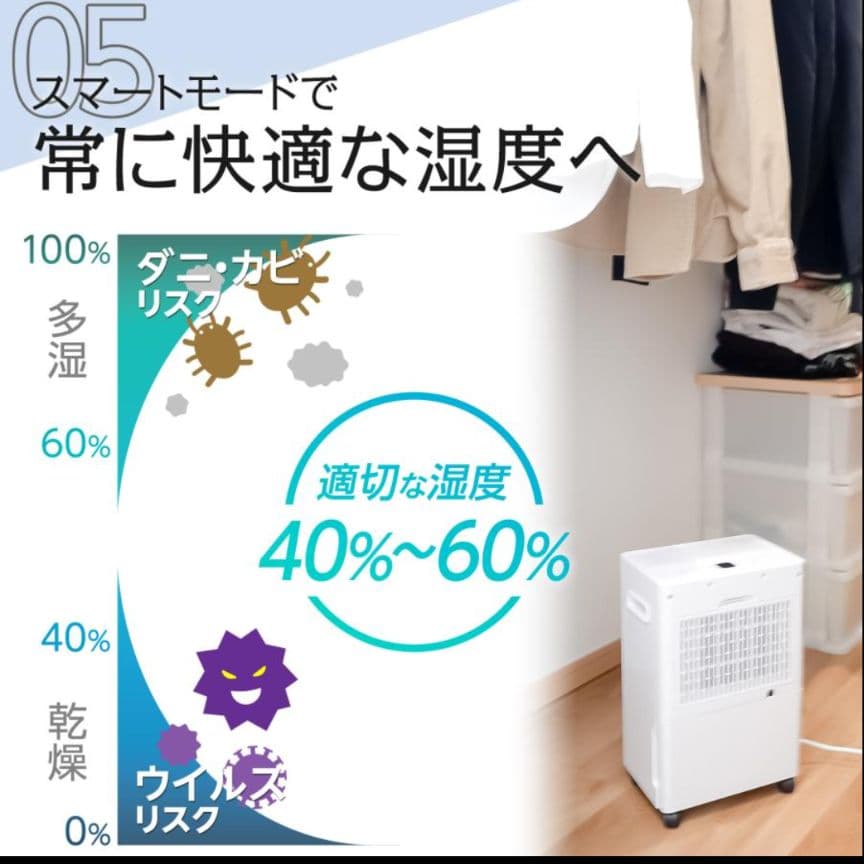 除湿機 衣類乾燥 小型 家庭用 コンプレッサー式 パワフル除湿 強力除湿