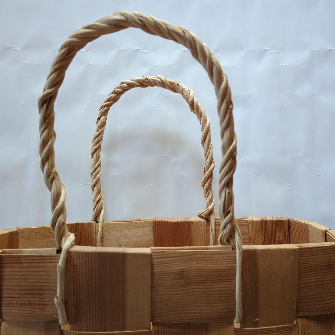 エストニア製長方形バスケット 北欧　カゴアミドリ