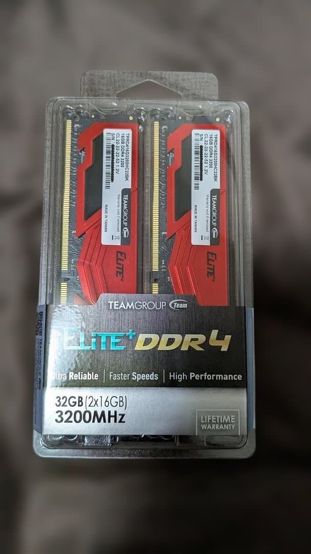 メモリー TEAMGROUP Elite DDR4 16*2 32GB 3200MHz