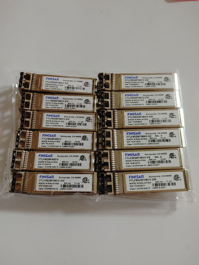 【12個まとめ】FINISAR 16G SFP+ FTLF8529P3BCV