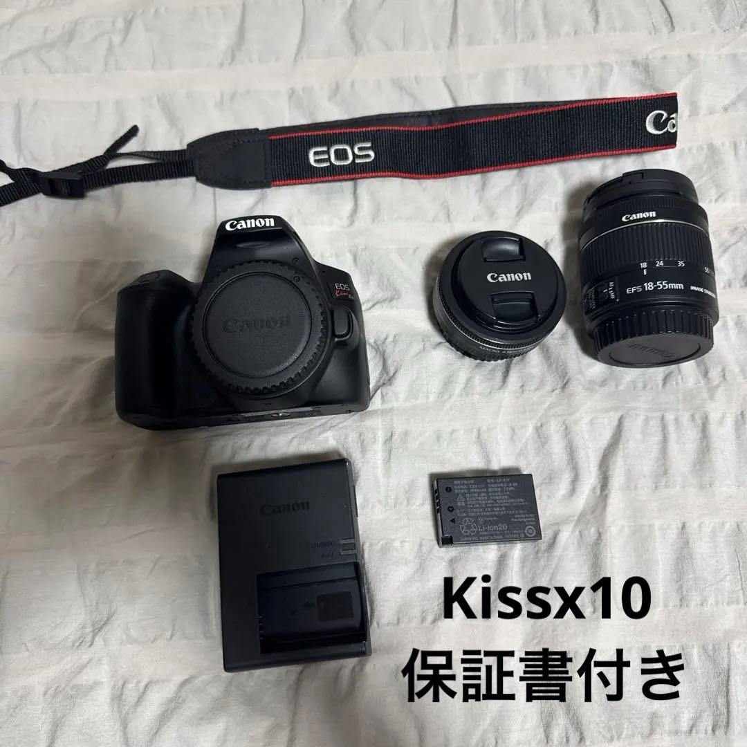 Canon EOS Kiss X10 レンズ＋単焦点24mm 無記入保証書付き