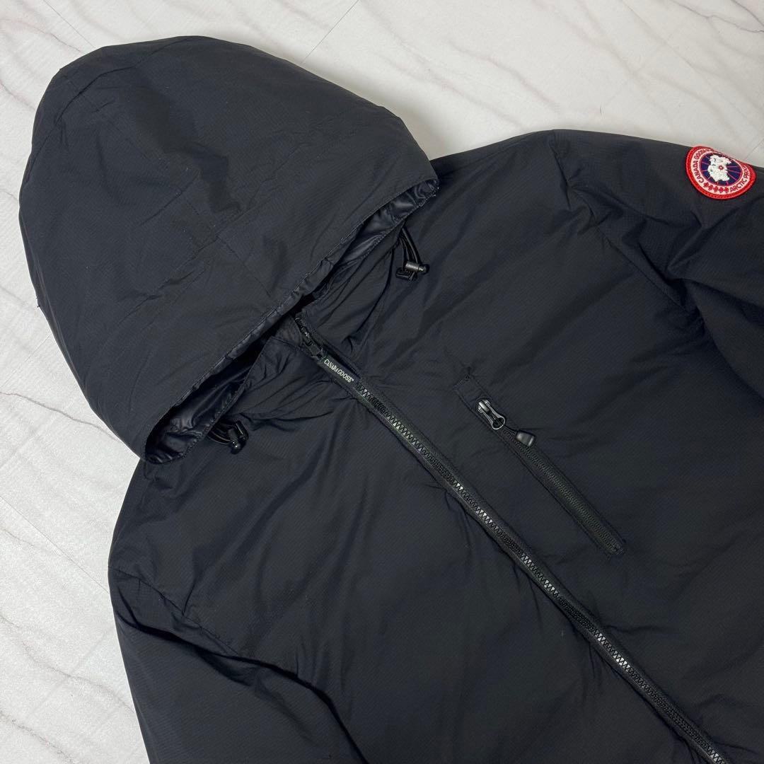 XL相当✨ カナダグース ロッジ フーディ ライトダウンジャケット 黒 フード