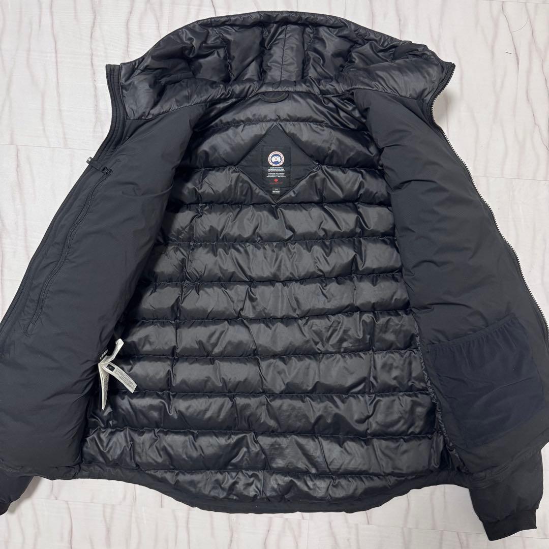 XL相当✨ カナダグース ロッジ フーディ ライトダウンジャケット 黒 フード