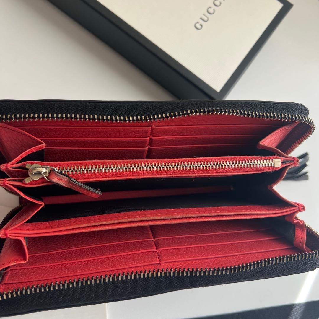 47 美品 GUCCI グッチ SOHO 長財布 ラウンドファスナー