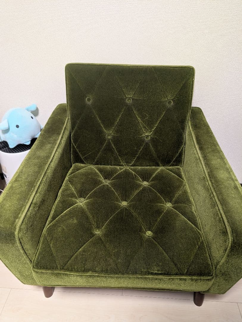 カリモク 60 ロビーチェア 1シーター モケットグリーン