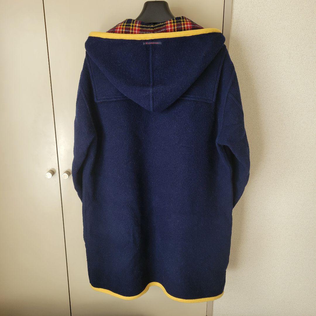 Papas /メルトンウール ダブルフェイス ダッフルコート ネイビー ミドル丈