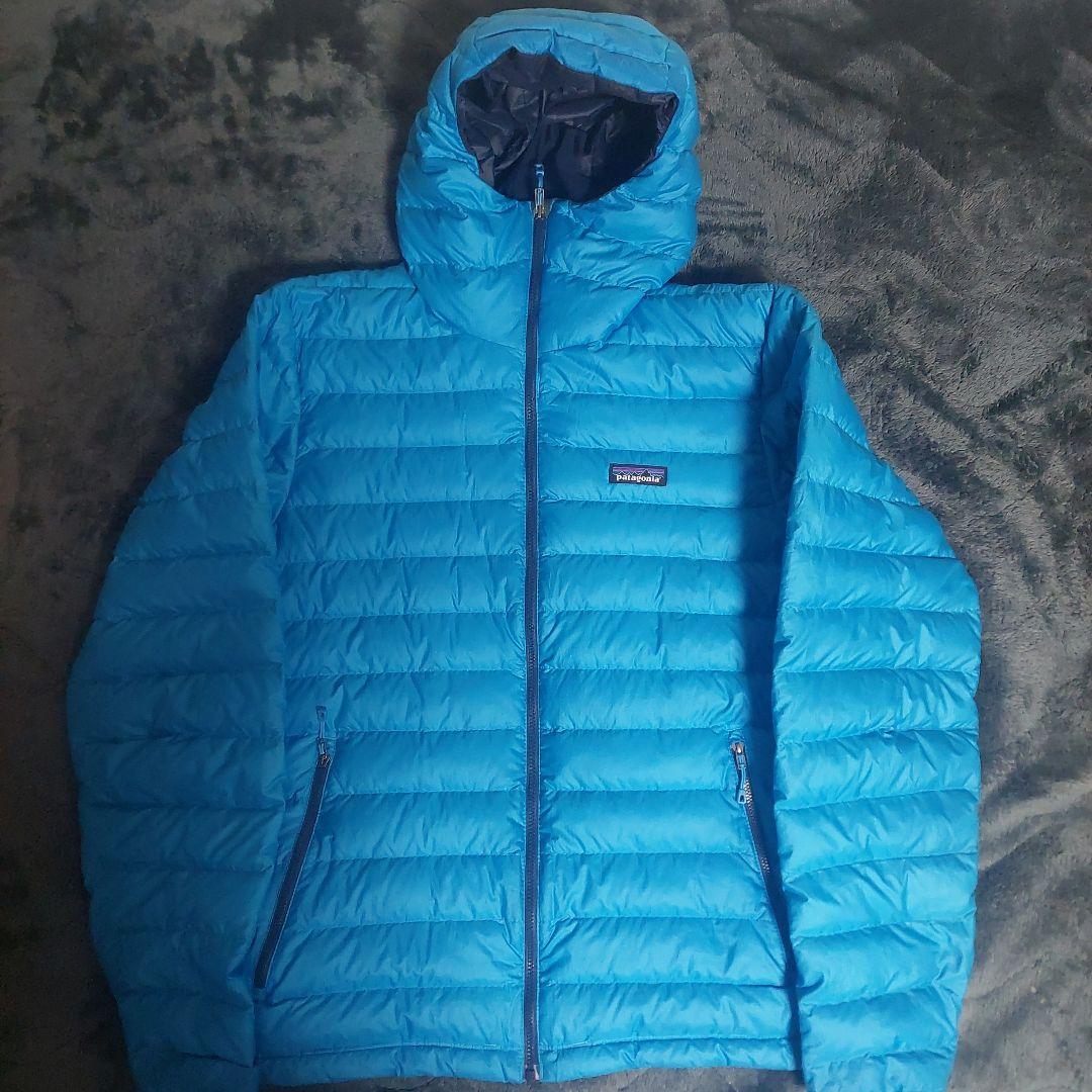 patagonia ダウンセーター フーディー STY8470 FA14 青 M