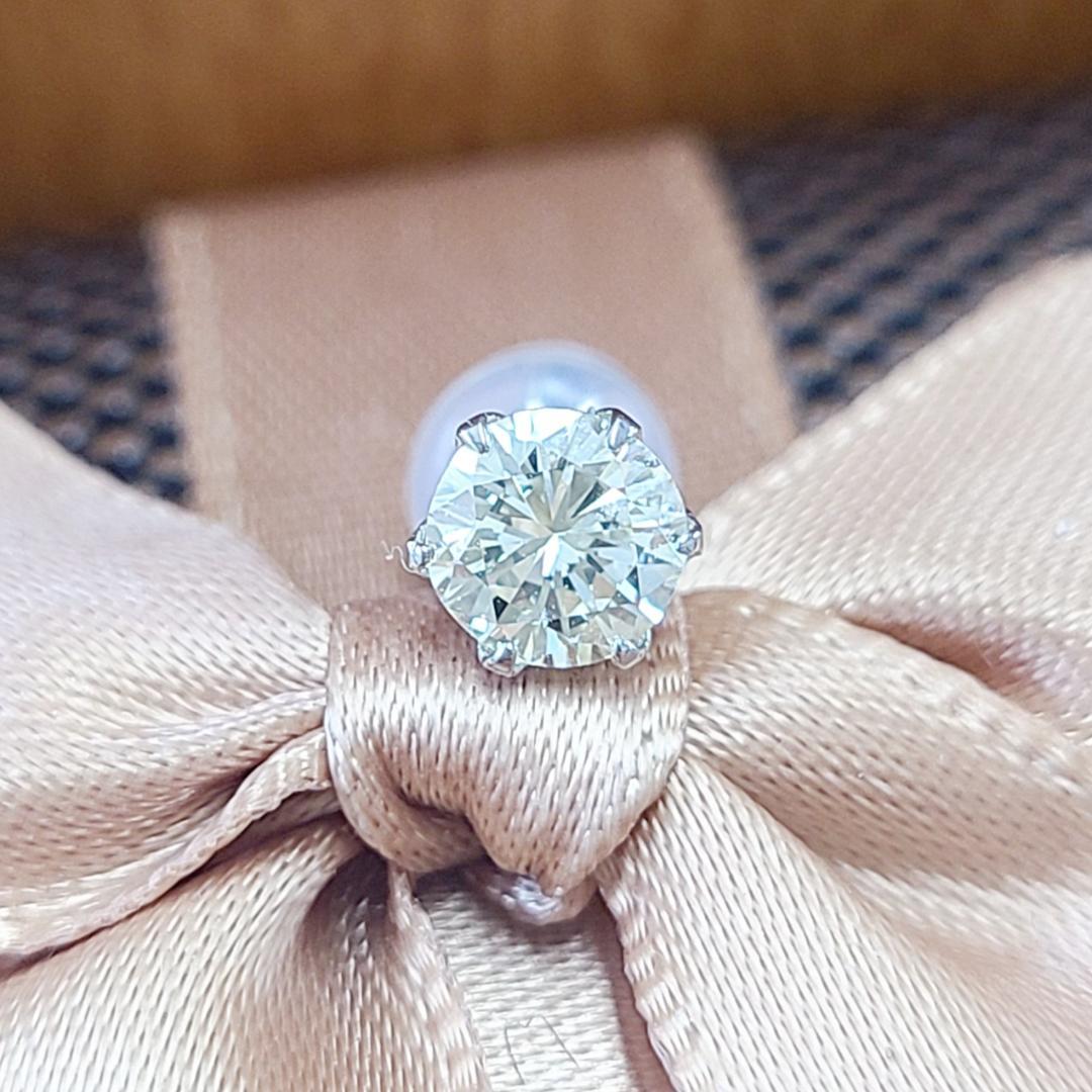 透明！ギラギラ！激安！0.447ct ダイヤモンド SI1プラチナ 片耳ピアス