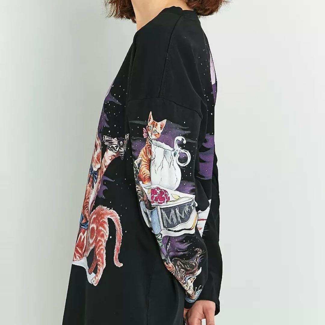 [なみへい ] MM6 - キャットプリント L/S カットソー