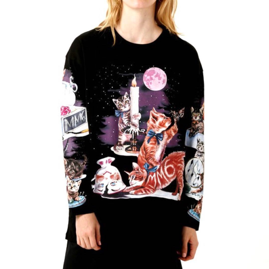 [なみへい ] MM6 - キャットプリント L/S カットソー