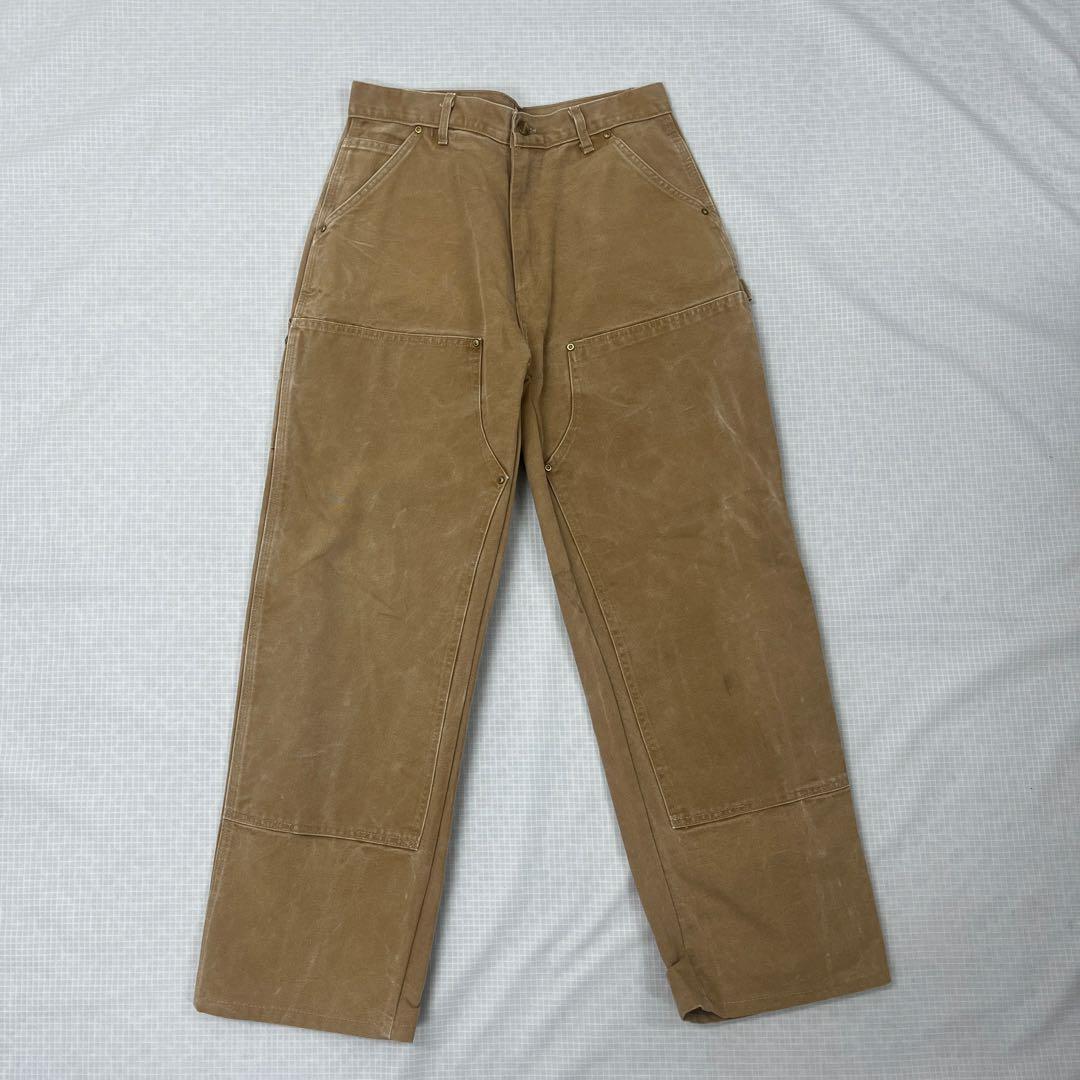 【USA製】カーハート B01 ダブルニー ペインターパンツ 茶 W82 雰囲気