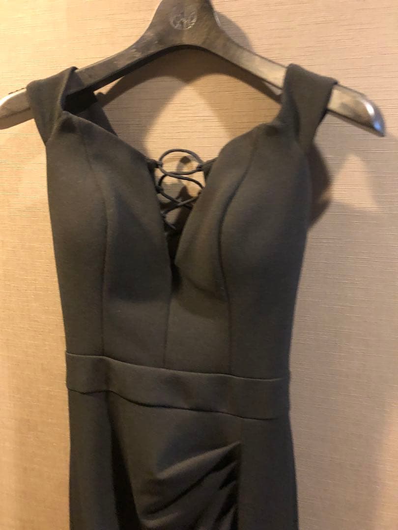 ブラックレースアップマーメイドドレス　ジャンマクレーン　ブラック