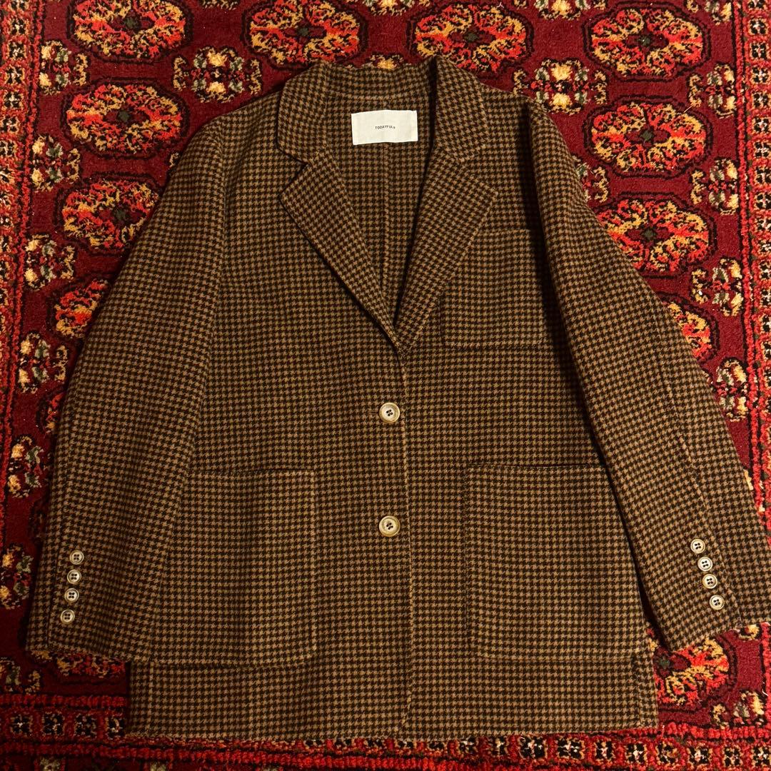 【即購入可】TODAYFULウールチェックジャケット 38サイズ