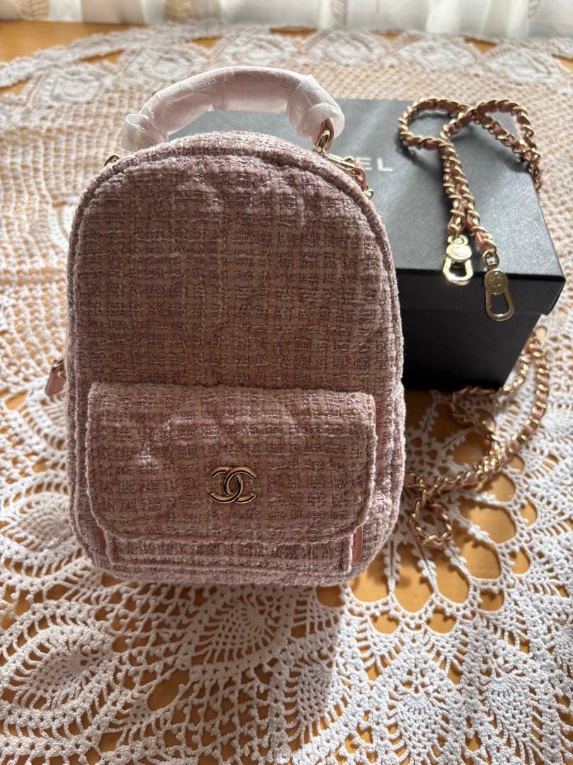 CHANEL ピンクツイード　リュック　ノベルティ
