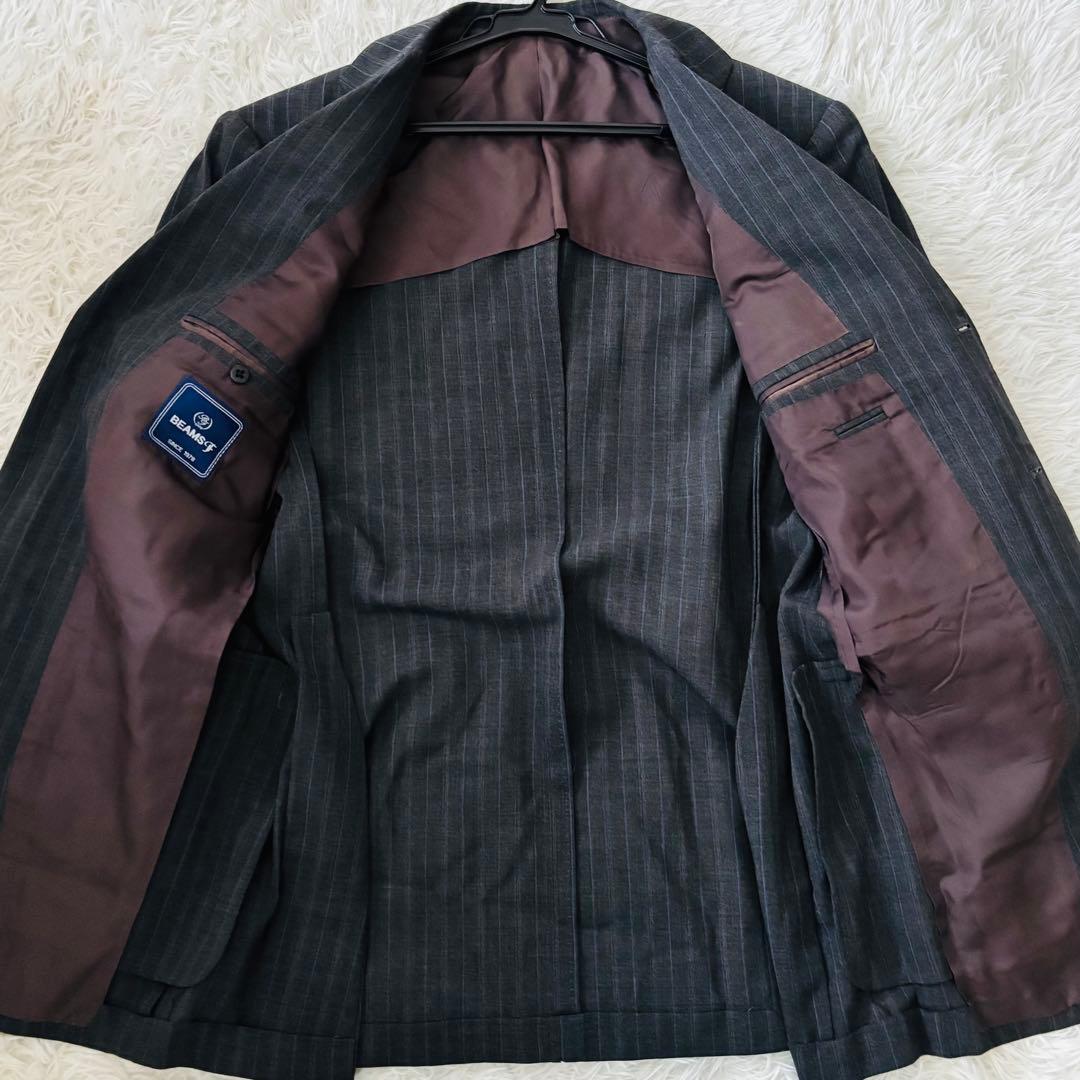 極美品✨ビームスエフ　セットアップスーツ95 76 ストライプ柄