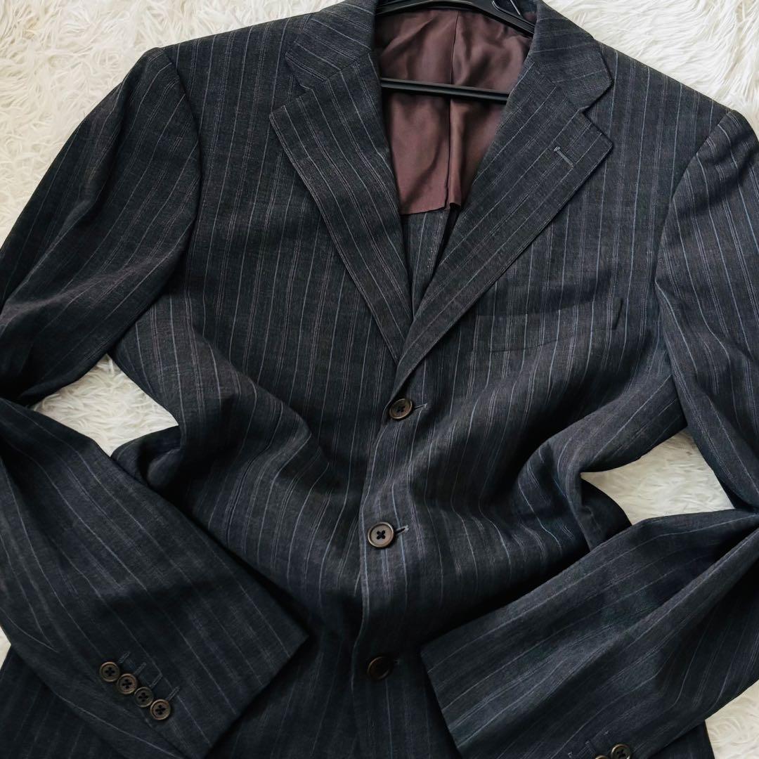 極美品✨ビームスエフ　セットアップスーツ95 76 ストライプ柄
