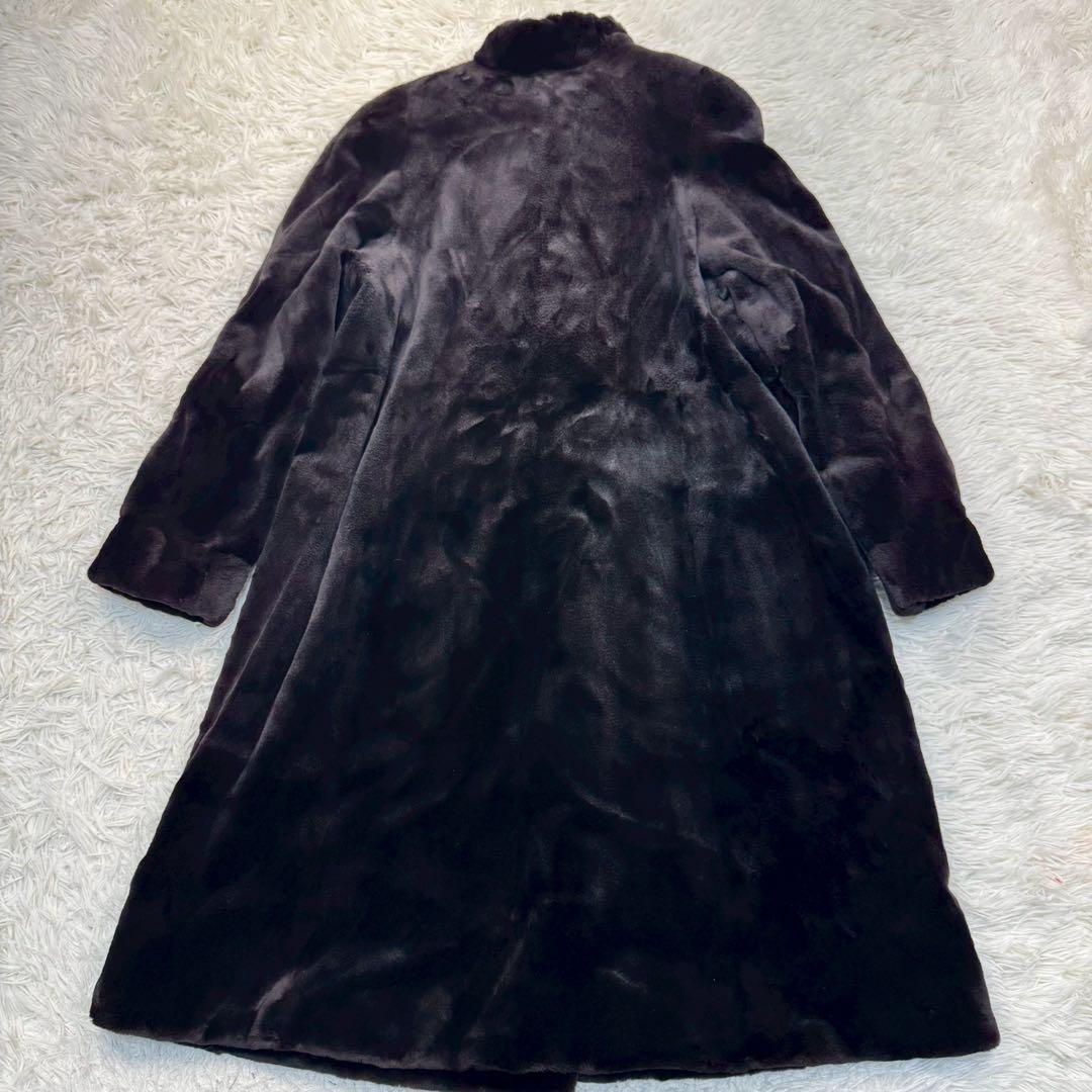 最高級 サガミンク シェアードミンク コート ロング丈 銀タグ ダークブラウン