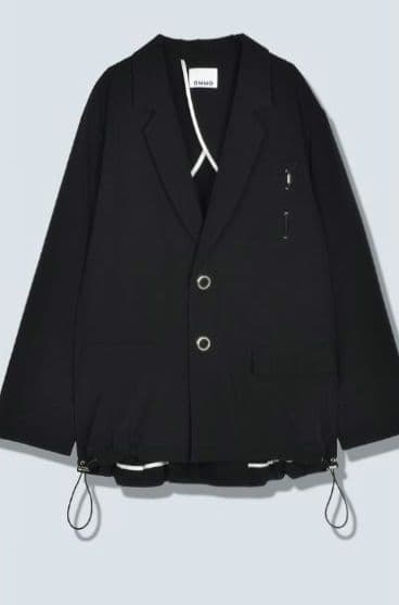 OMMO DRAWSTRING BACK ZIP JK　ブラック