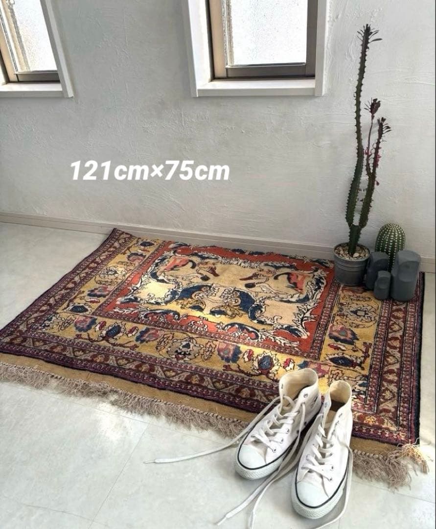 アフガニスタン絨毯【フラグメント】断片　ディスプレイ　ペルシャ　パキスタン　玄関