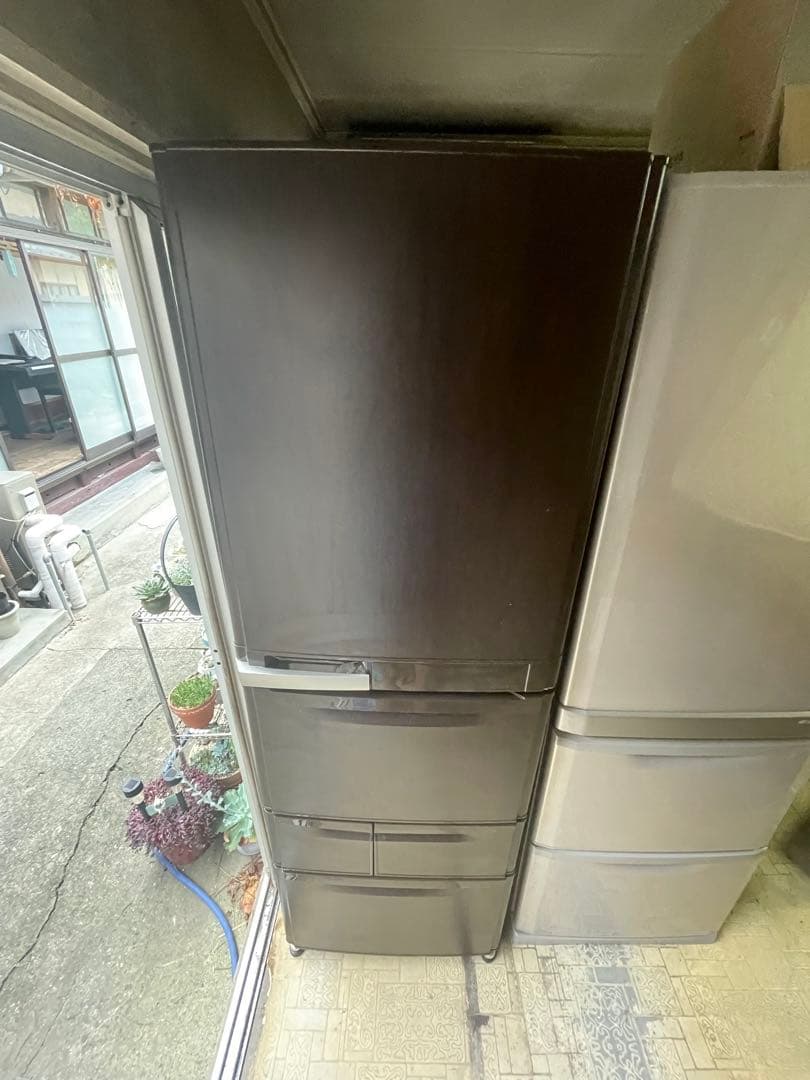ファミリー用　401L 三菱　大型冷蔵庫 木目調　ブラウン