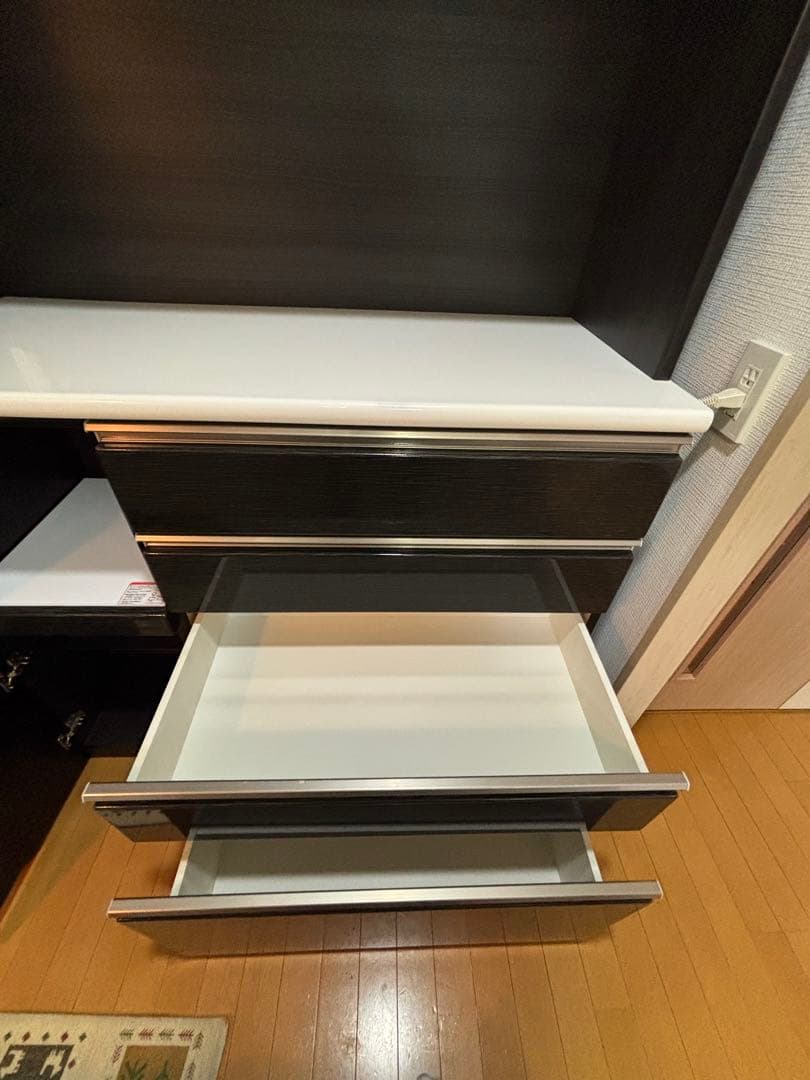 [値下げ]食器棚　キッチンボード(Nポスティア120KB BK）