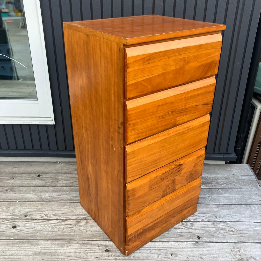 北欧レトロ 木製チェスト 5段 引き出し収納 古家具 古道具 クラシック