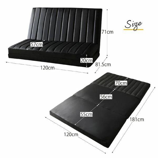 ①ゆったり3wayソファベッド 幅120cm ファブリック セミダブル ベージュ