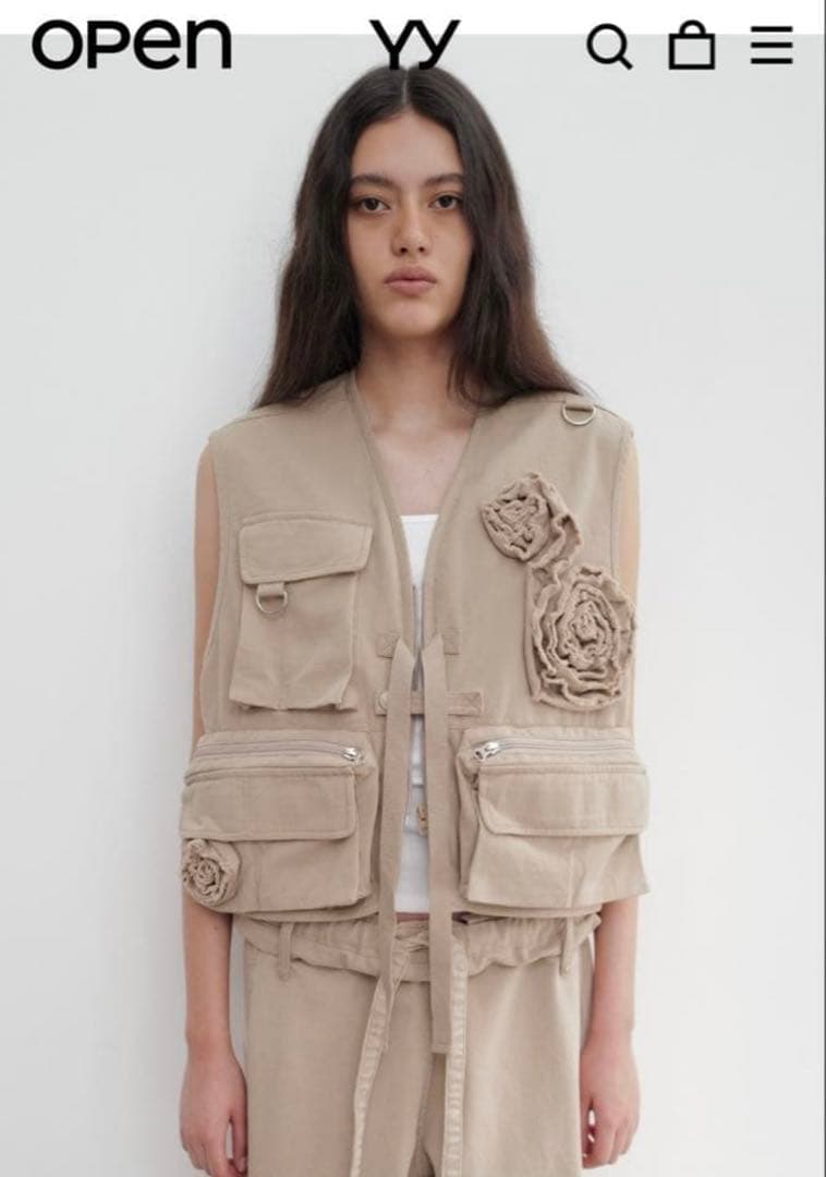 トップス OPEN YY /APPLIQUE CARGO VEST