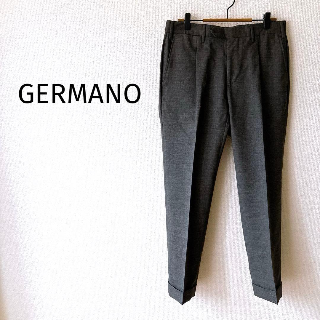 【ジェルマーノ】イタリア製 スラックス テーパードパンツ 46 グレー メンズ