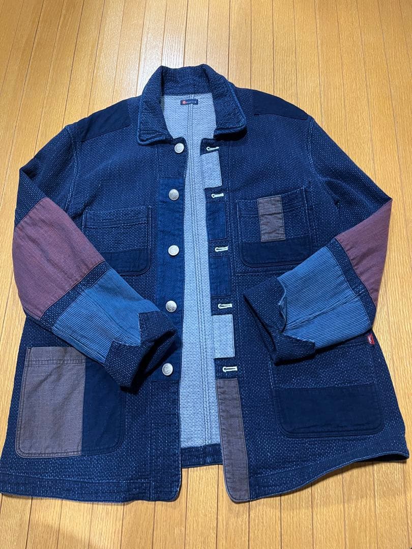 kasurira カスリラ ジャケット デニム コート 藍色 絣 カバーオール