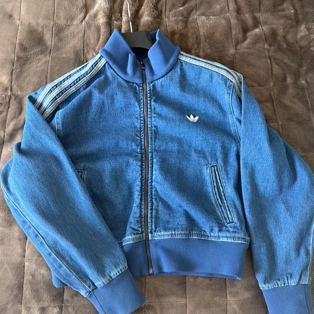 adidas 2XLトラックトップジャケット　ファイヤーバード　デニム