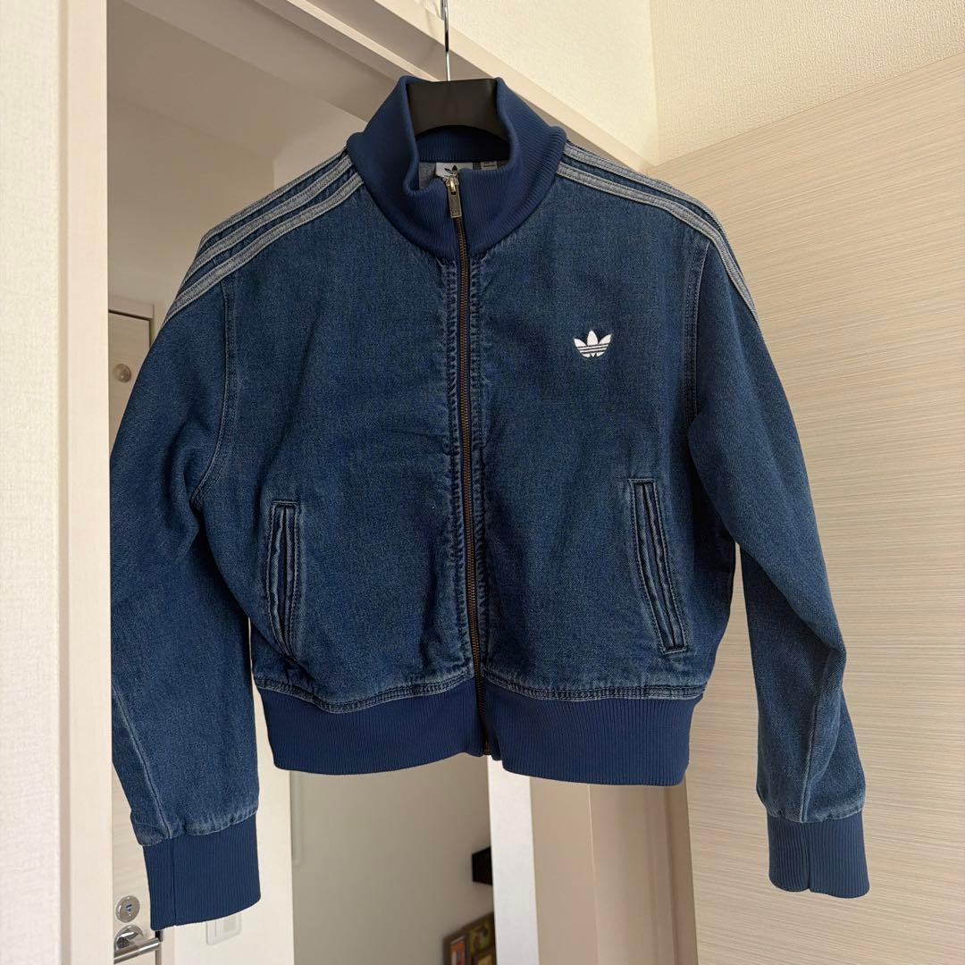 adidas 2XLトラックトップジャケット　ファイヤーバード　デニム