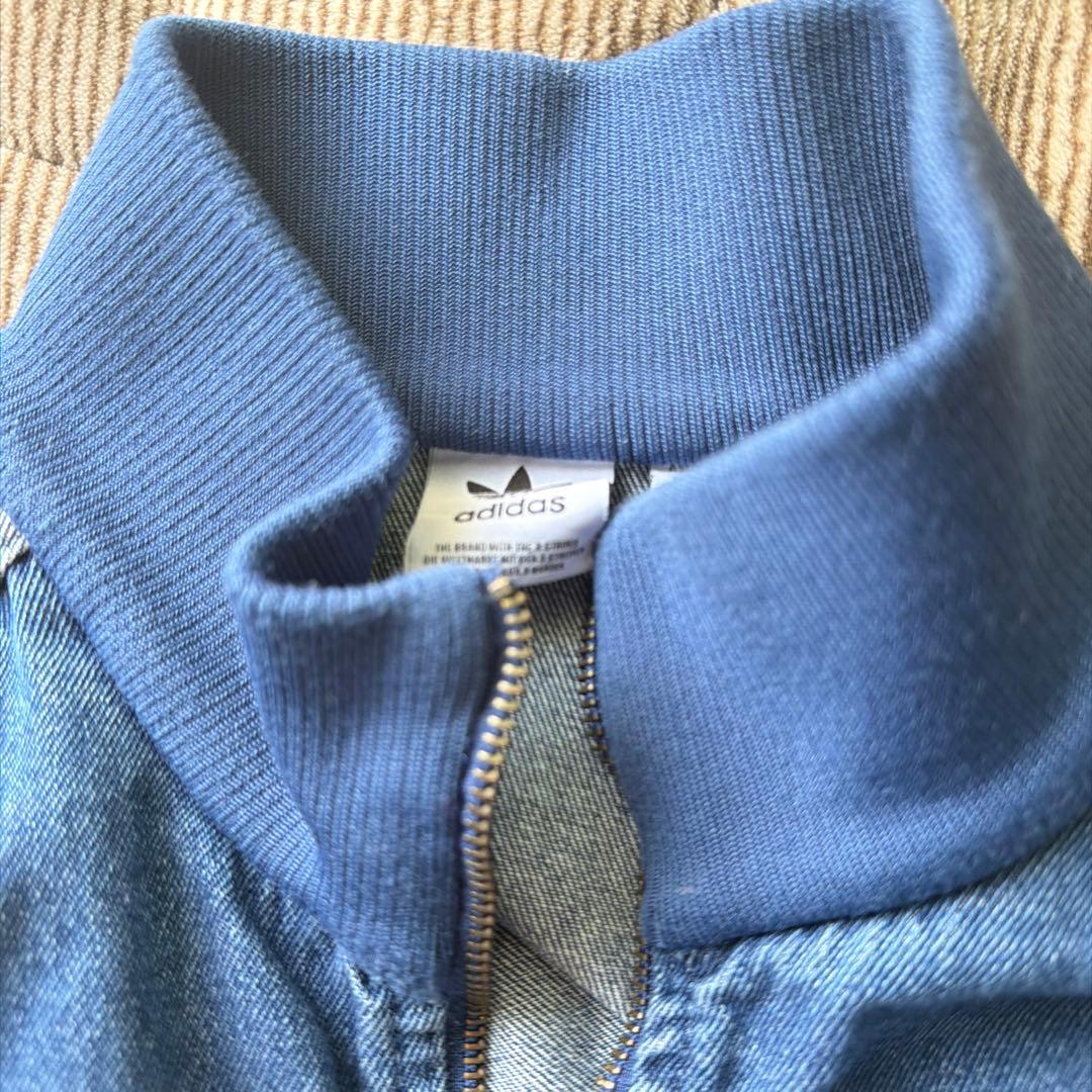 adidas 2XLトラックトップジャケット　ファイヤーバード　デニム