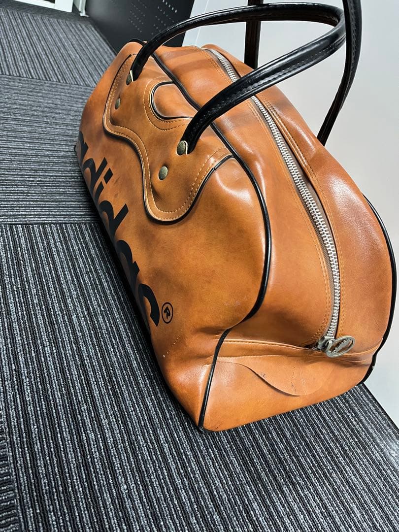 希少　adidas レザーボストンバッグ ブラウン　ヴィンテージ