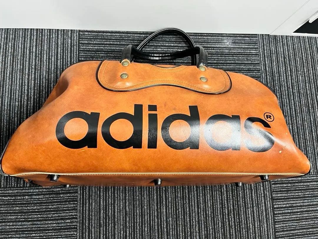 希少　adidas レザーボストンバッグ ブラウン　ヴィンテージ